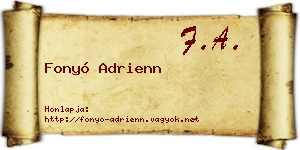Fonyó Adrienn névjegykártya